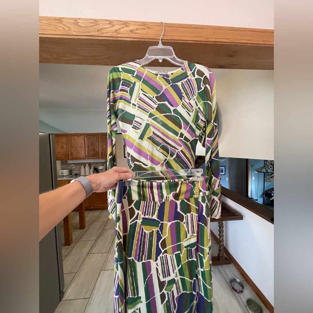 Missoni Green and Purple Long Sleeve top and skirt.